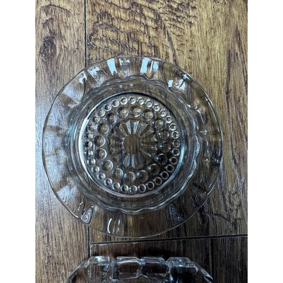1950's Federal Glass Company and Hazel Atlas Depression Glass Coaster/Ashtray - Picture 2 of 5